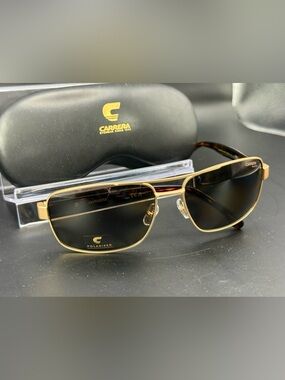 Carrera Polarized Matte Gold Sunglasses — Black Details New With Tags